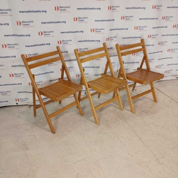 Tris di Sedie pieghevoli in Faggio