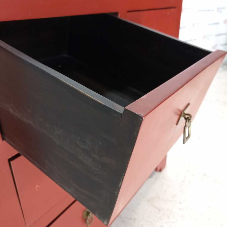 Cassettiera Etnica laccata Rossa - immagine 5