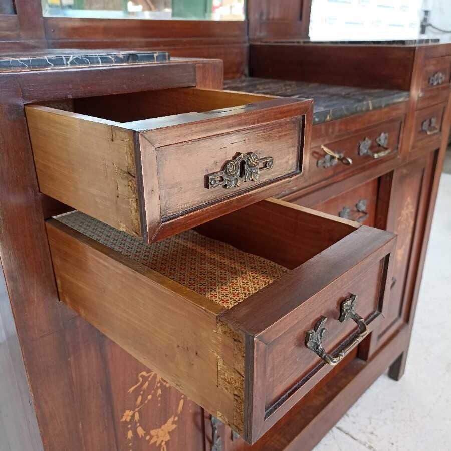 Comò con specchio Liberty primi 900 - immagine 5