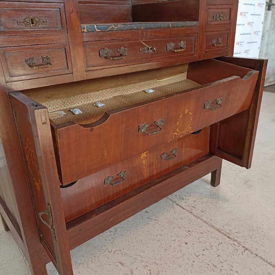 Comò con specchio Liberty primi 900 - immagine 8