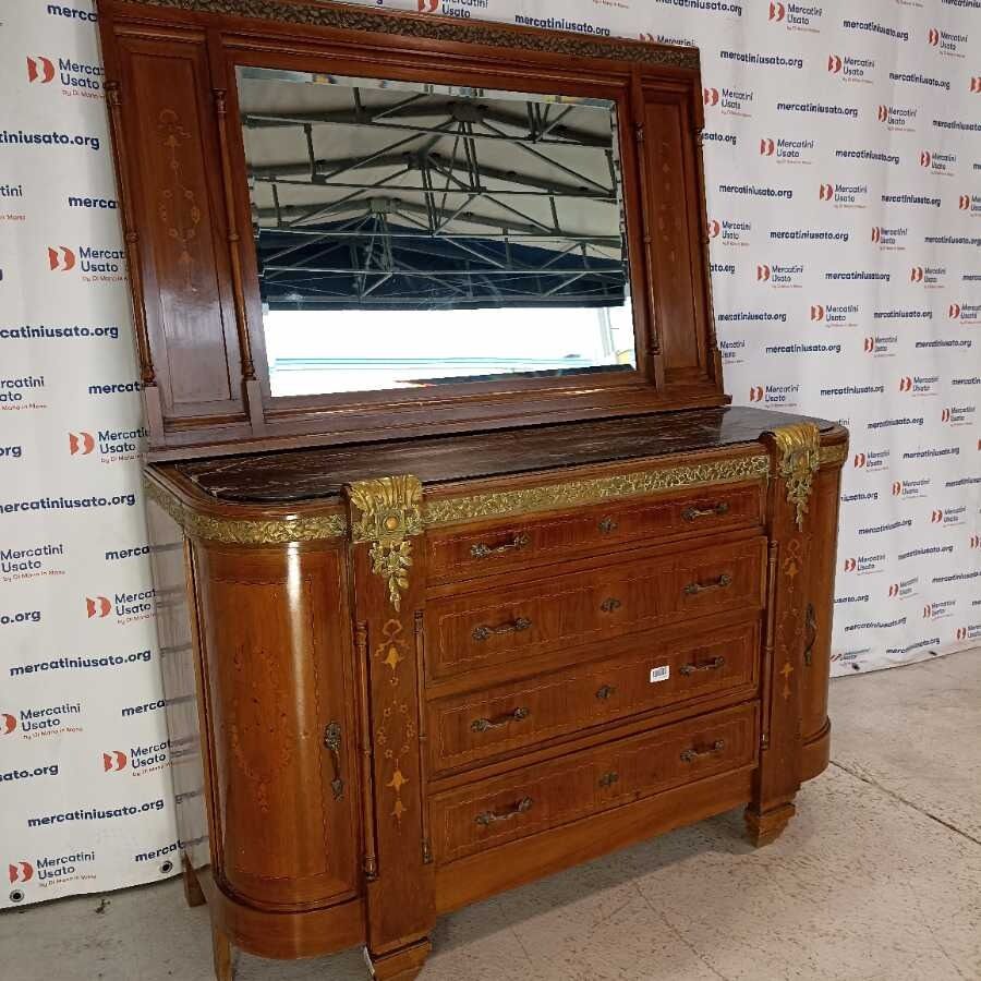 Cassettiera con marmo e specchio primi 900 - immagine 2