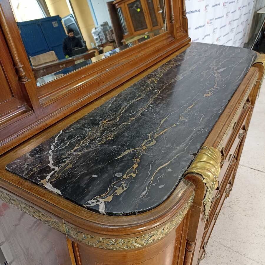 Cassettiera con marmo e specchio primi 900 - immagine 3