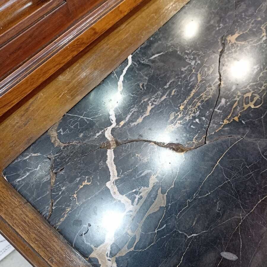 Cassettiera con marmo e specchio primi 900 - immagine 4