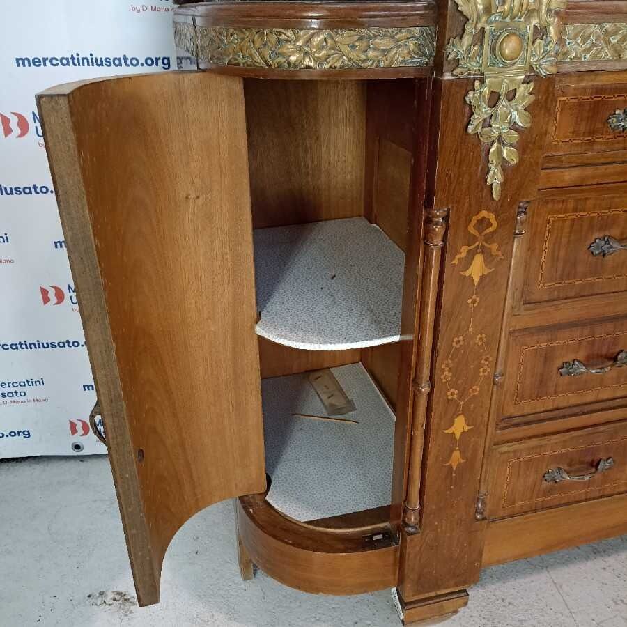 Cassettiera con marmo e specchio primi 900 - immagine 7