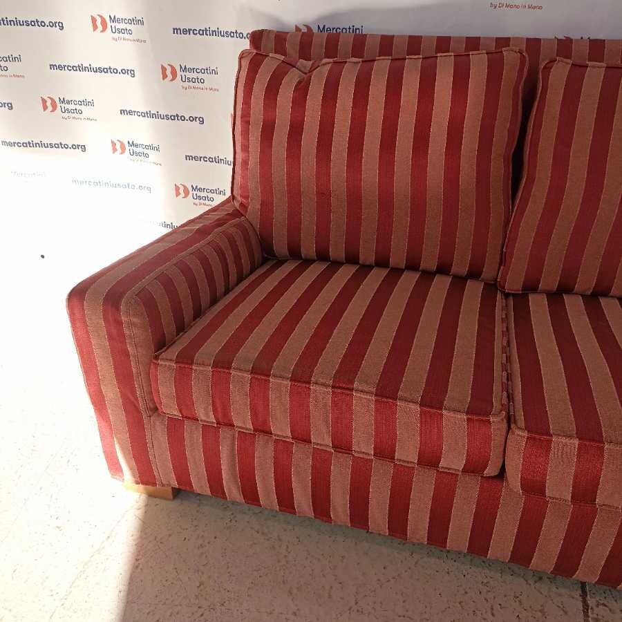 Divano sfoderabile 2 posti a righe Vintage - immagine 3