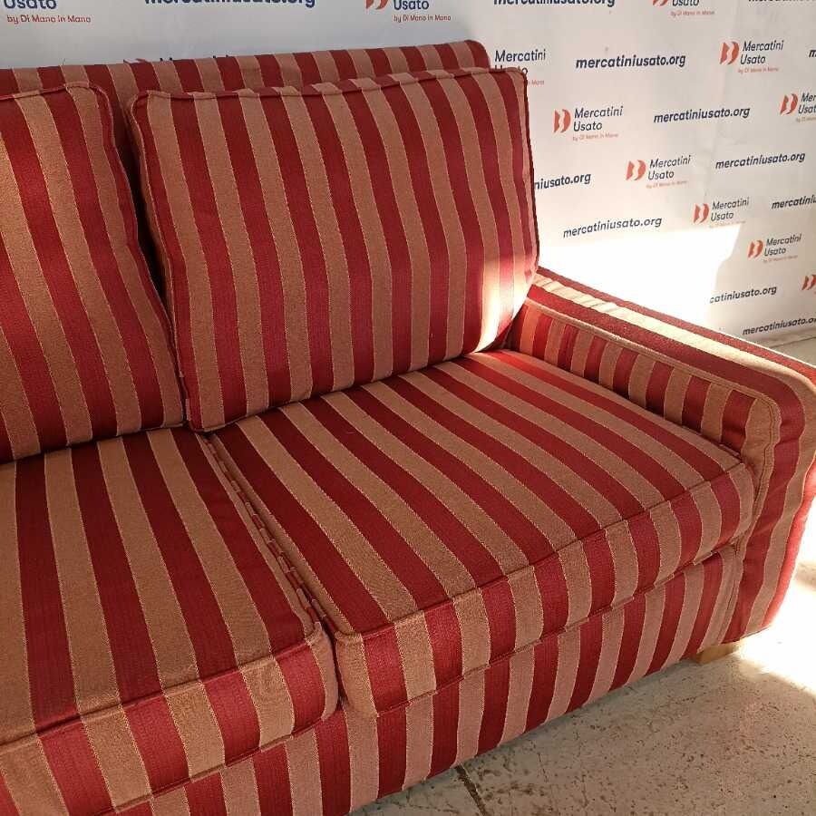 Divano sfoderabile 2 posti a righe Vintage - immagine 4