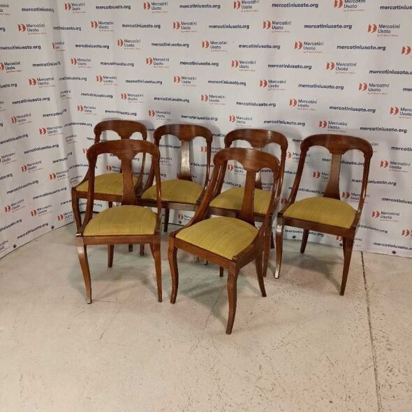 6 Sedie a Gondola in Noce