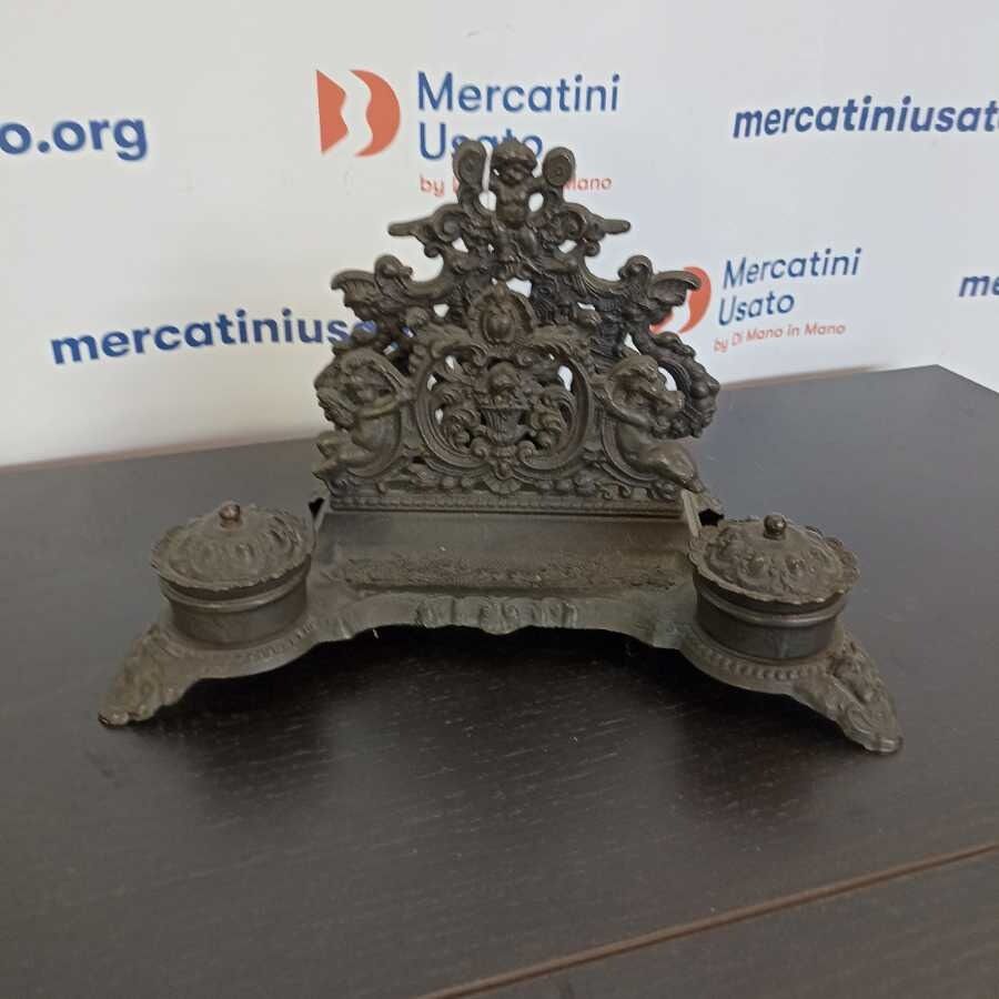 Calamaio e portalettere in ottone - immagine 2