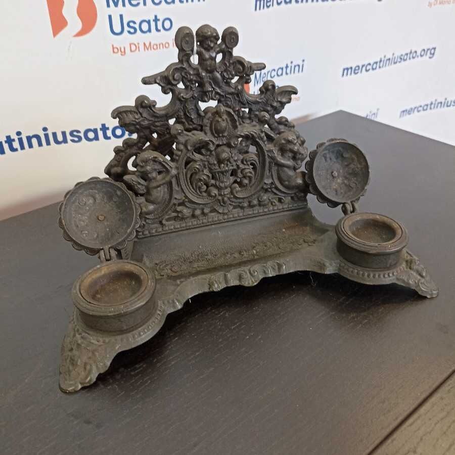 Calamaio e portalettere in ottone - immagine 4