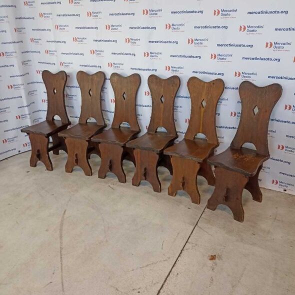 6 Sedie in stile Arte Povera da Baita