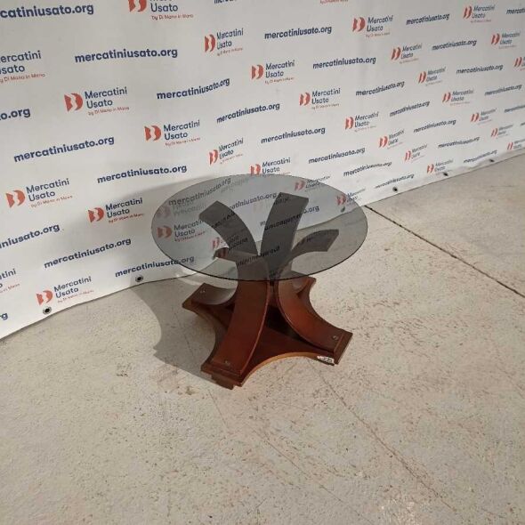 Tavolino Rotondo con vetro fumé