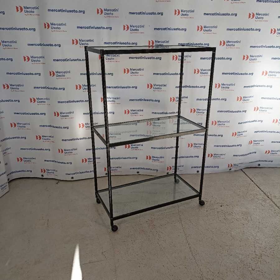Scaffale su rotelle in vetro